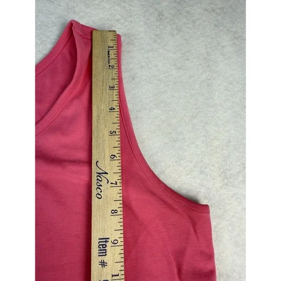 Lands‎ End Womens Tank Top Large Pink Sleeveless Scoop Neck Cotton Blend - Picture 5 of 6